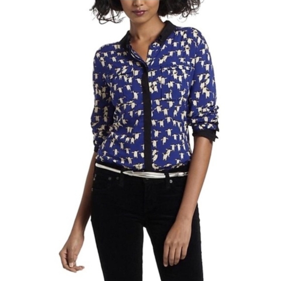 Maeve Penguin Patterned Button-Up Shirt - Picture 2 of 16
